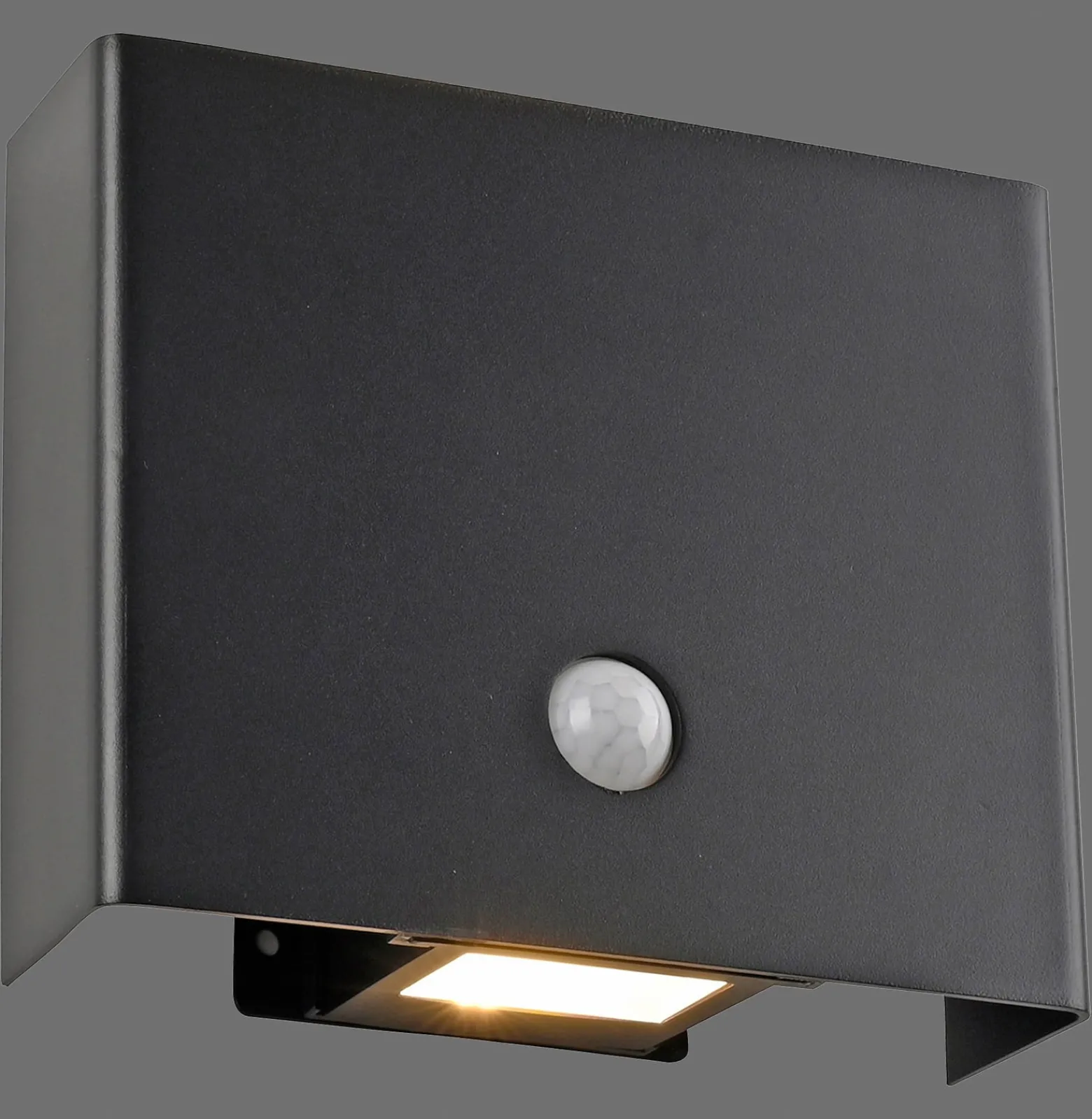 JUST LIGHT. LED-anturi ulkoseinävalaisin Amin, ladattava akku musta