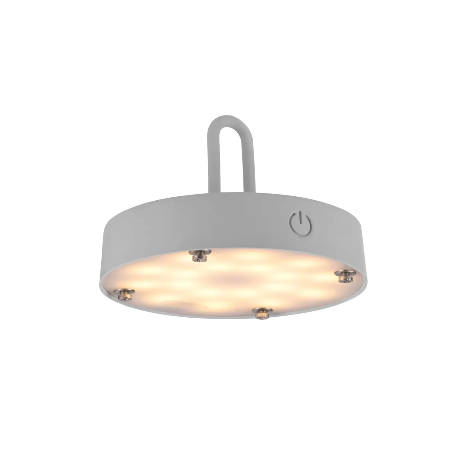 JUST LIGHT. LED ladattava pöytävalaisin Akuba harmaa-beige 22cm bambu