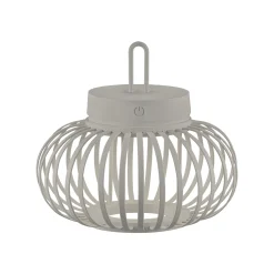 JUST LIGHT. LED ladattava pöytävalaisin Akuba harmaa-beige 22cm bambu