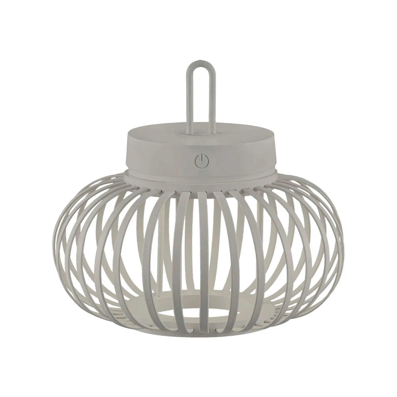 JUST LIGHT. LED ladattava pöytävalaisin Akuba harmaa-beige 22cm bambu