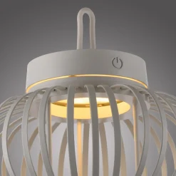 JUST LIGHT. LED ladattava pöytävalaisin Akuba harmaa-beige 22cm bambu