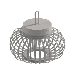 JUST LIGHT. LED ladattava pöytävalaisin Akuba harmaa-beige 22cm bambu