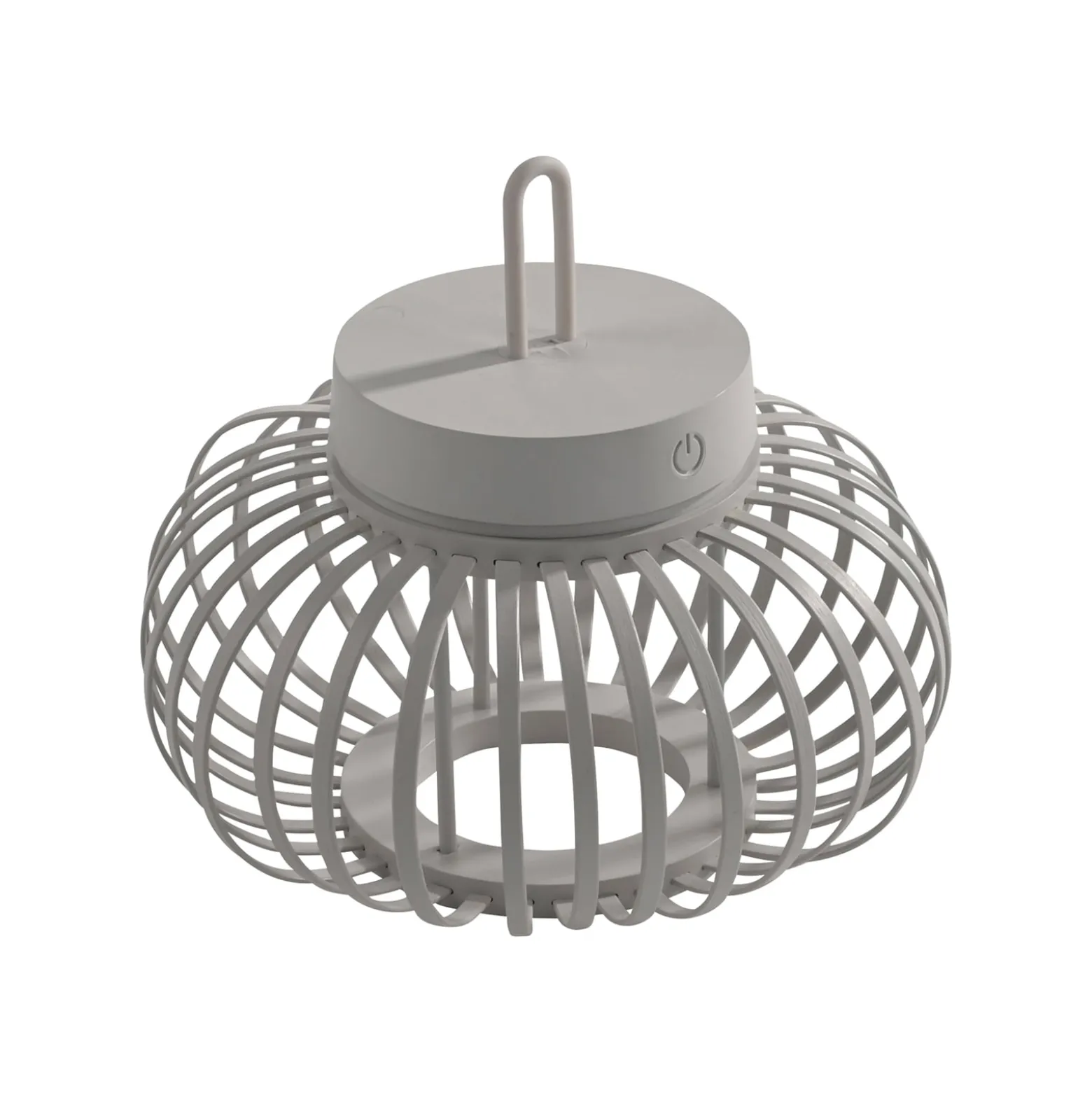 JUST LIGHT. LED ladattava pöytävalaisin Akuba harmaa-beige 22cm bambu