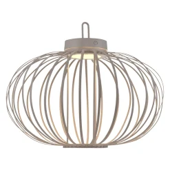 JUST LIGHT. LED ladattava pöytävalaisin Akuba harmaa-beige 37cm bambu