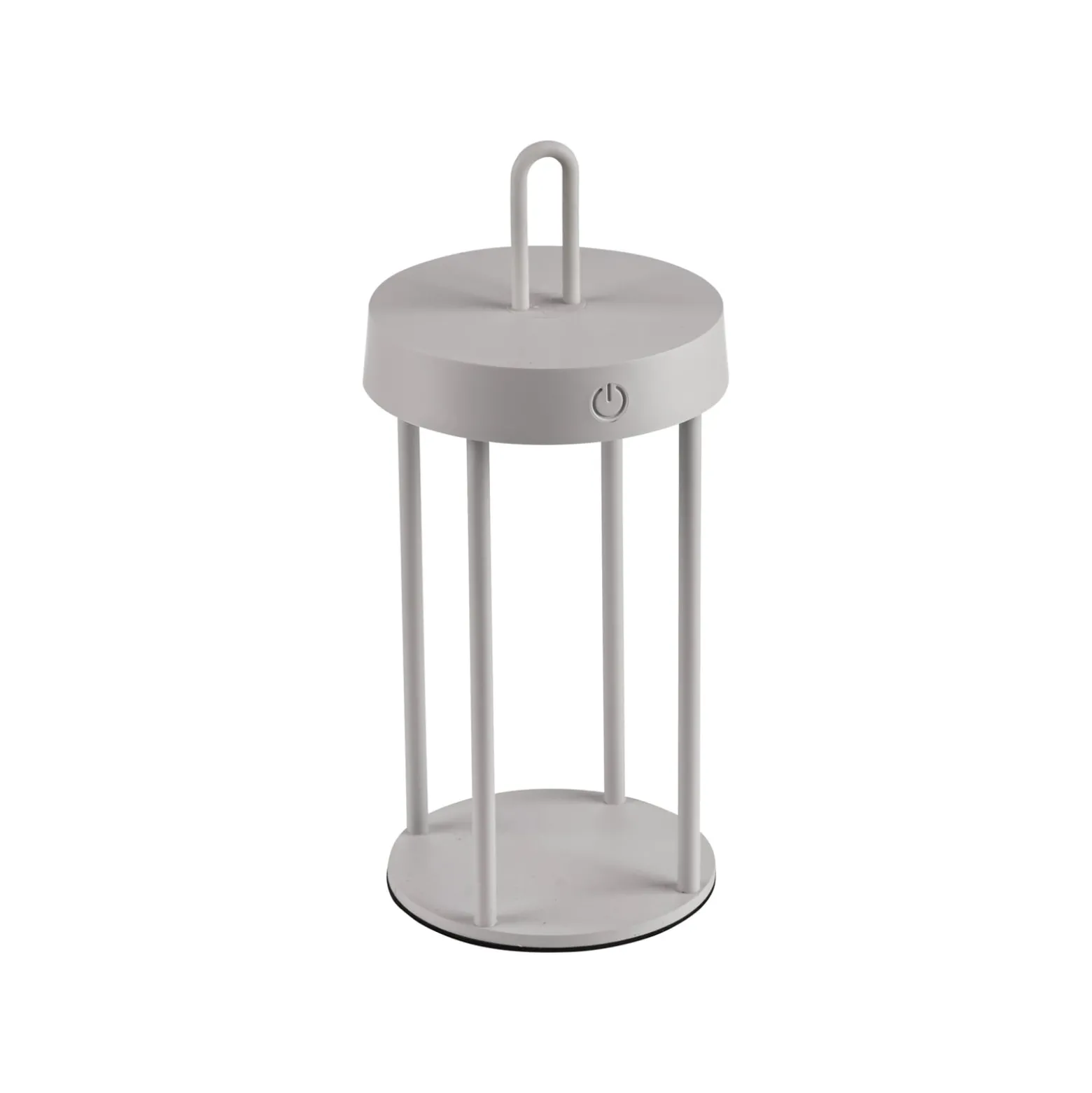 JUST LIGHT. LED ladattava pöytävalaisin Anselm harmaa-beige 28cm rautainen