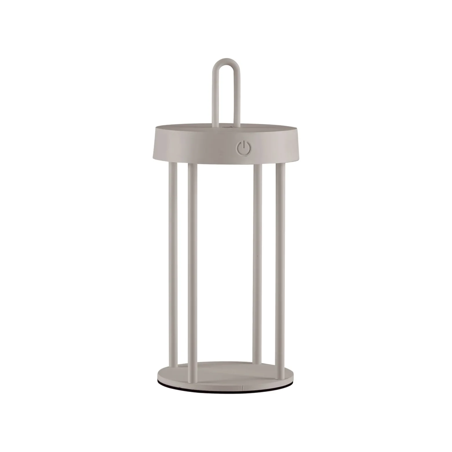 JUST LIGHT. LED ladattava pöytävalaisin Anselm harmaa-beige 28cm rautainen