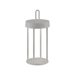JUST LIGHT. LED ladattava pöytävalaisin Anselm harmaa-beige 28cm rautainen