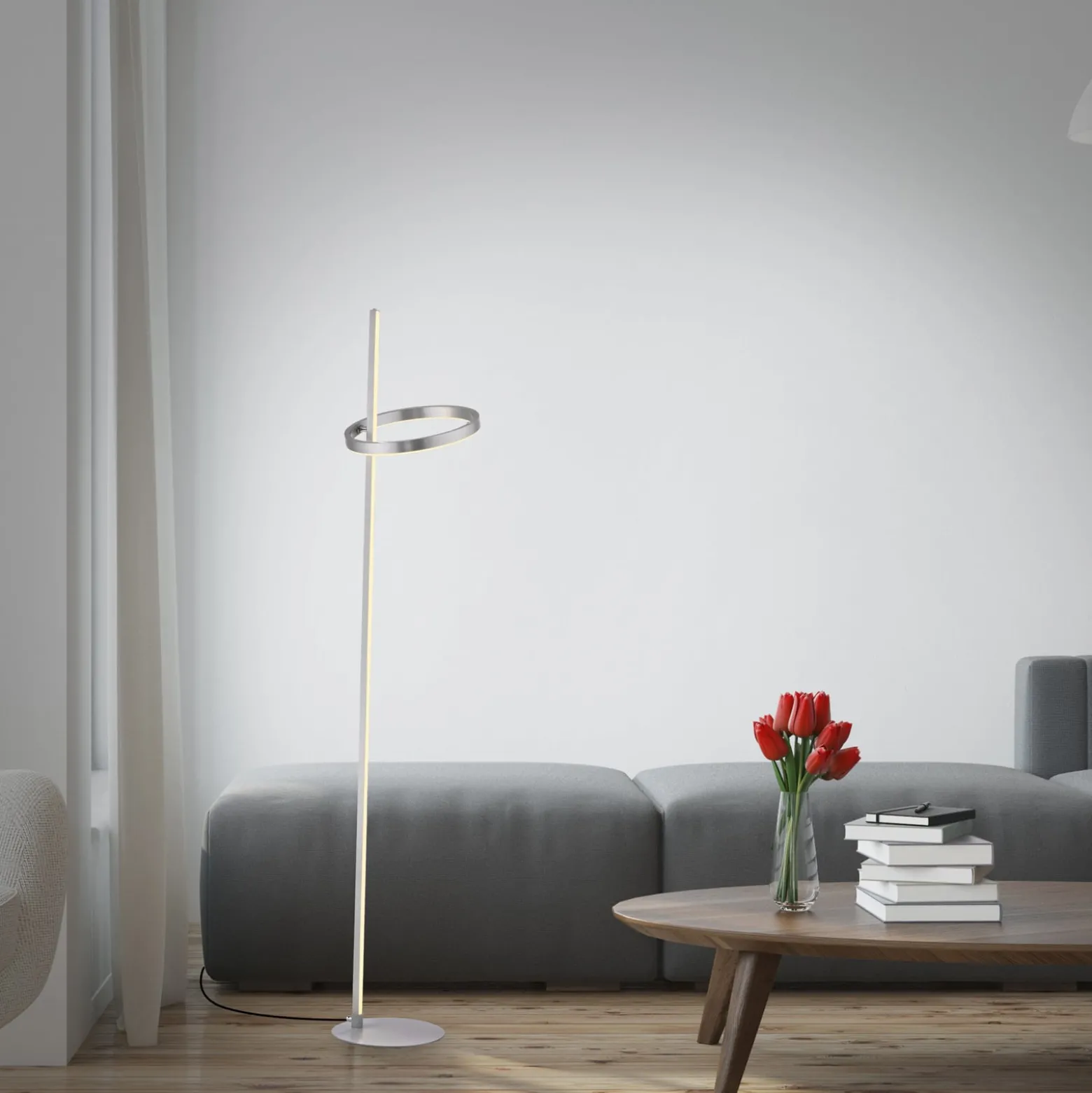 JUST LIGHT. LED-lattiavalo Ritus hopea rauta himmennettävä 3 000 K