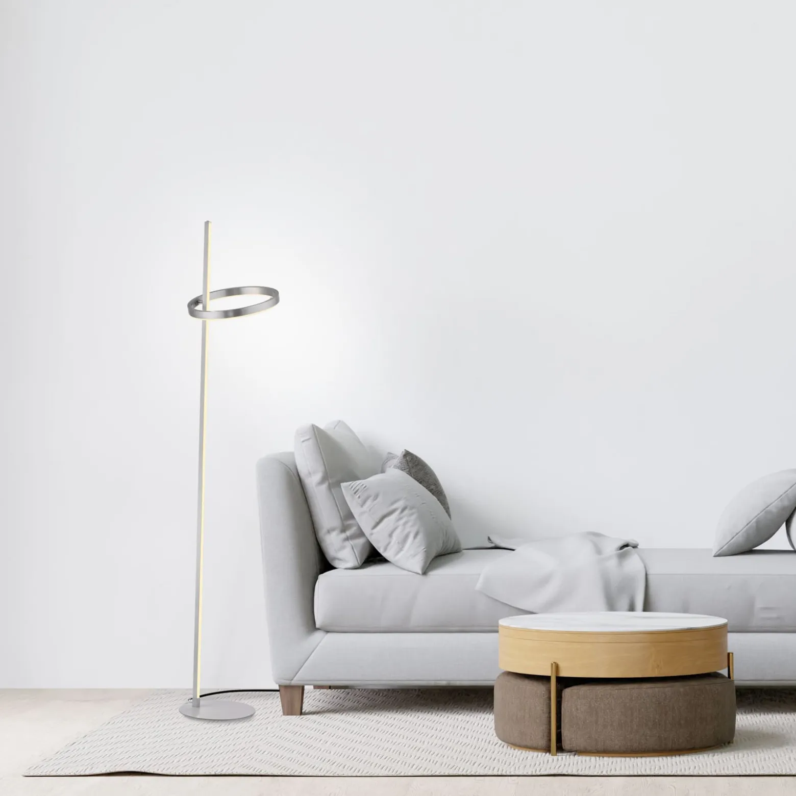 JUST LIGHT. LED-lattiavalo Ritus hopea rauta himmennettävä 3 000 K