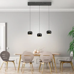 JUST LIGHT. LED-riippuvalaisin Ballini, musta, 3-lamppuinen, Switchmo