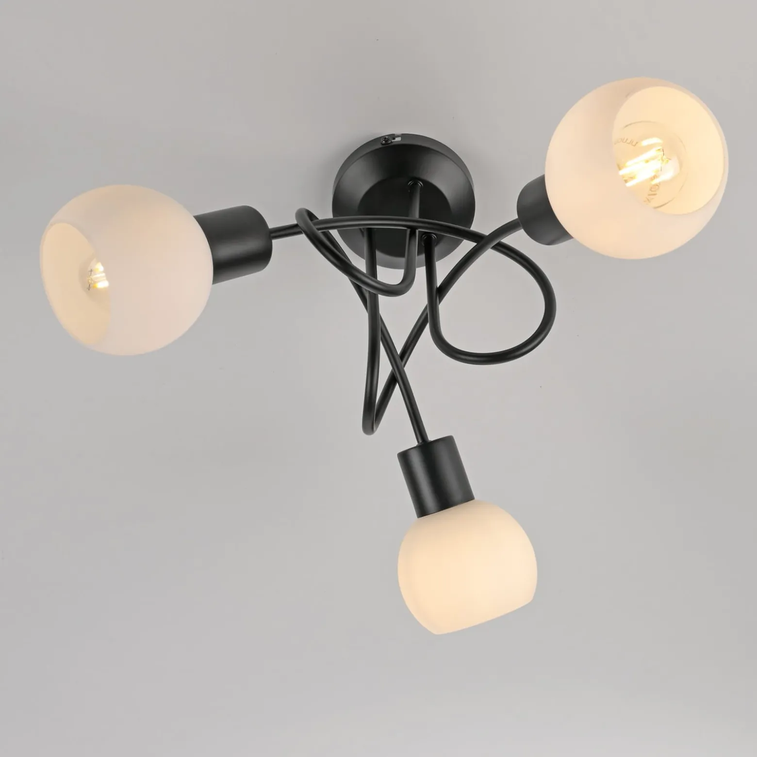 JUST LIGHT. Loki kattovalaisin, 3-valo, pyöreä, musta, rauta