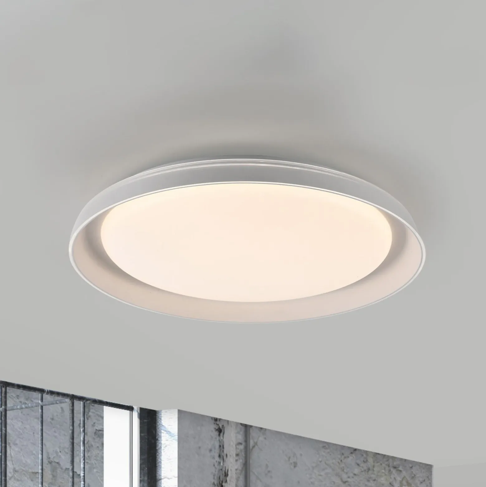 JUST LIGHT. Sati LED-kattovalaisin, muovia, valkoinen