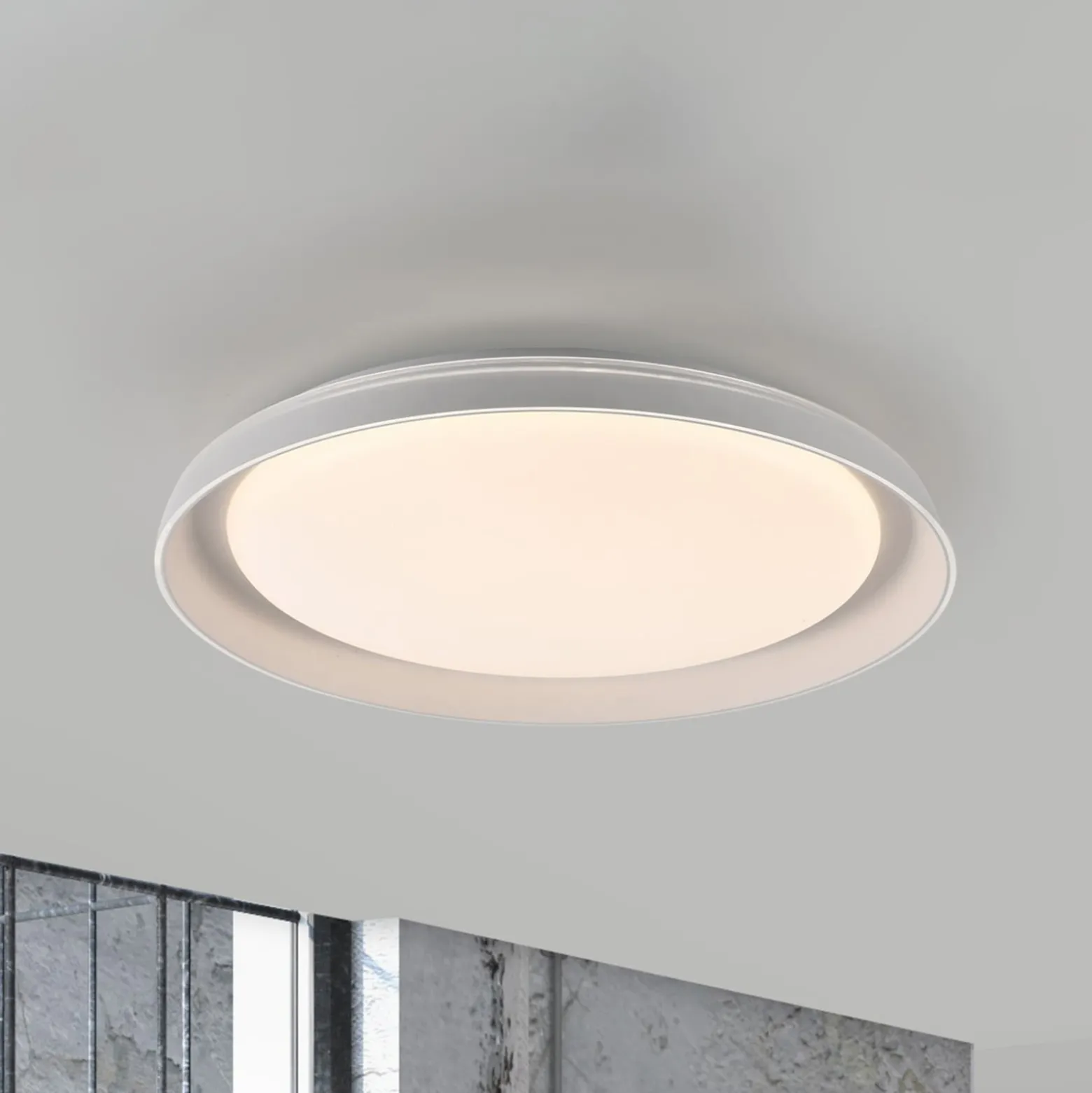 JUST LIGHT. Sati LED-kattovalaisin, muovia, valkoinen