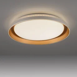 JUST LIGHT. Sati LED-kattovalaisin, muovi, valkoinen/messinki