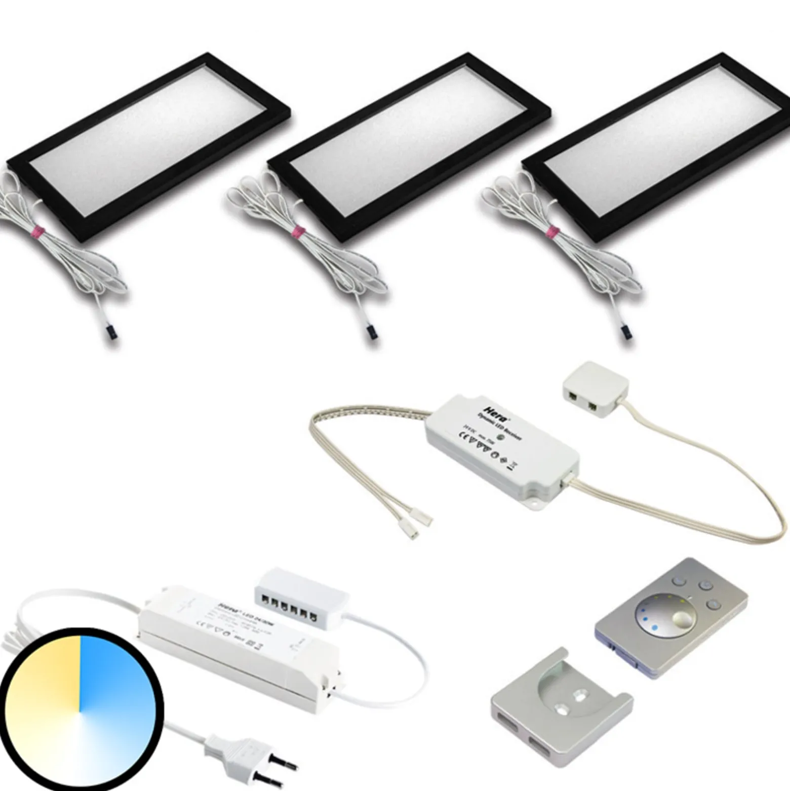 Kaapinalusvalo Dynamic LED Sky, 3 kpl, musta