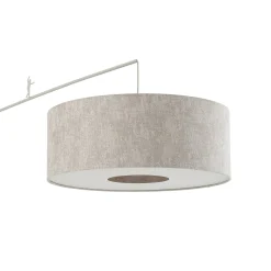 Kaareva kaarilamppu Poise B, harmaa, teräs, tekstiili, ulottuvuus 255 cm