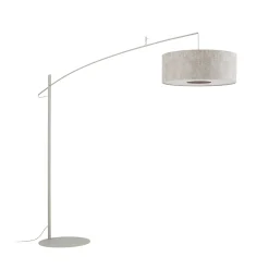 Kaareva kaarilamppu Poise B, harmaa, teräs, tekstiili, ulottuvuus 255 cm