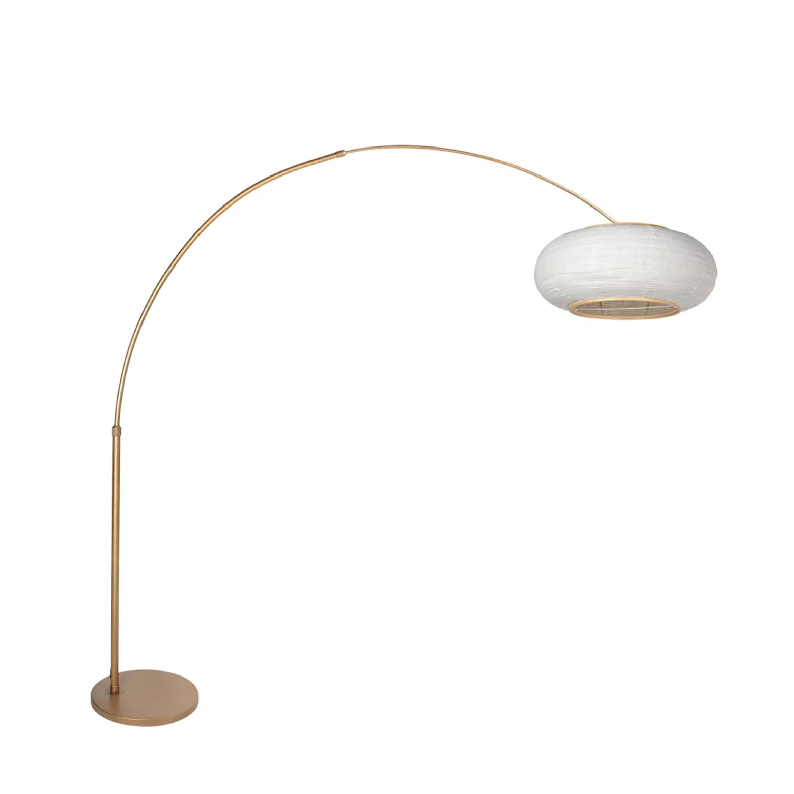 Kaareva lattiavalaisin Sparkled Light, pronssi/harmaa pellava, 240 cm