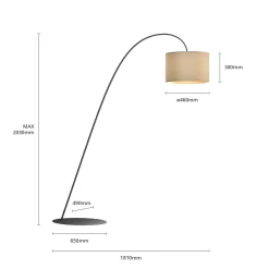 Kaarilamppu Alice tekstiilivarjolla, kahvi