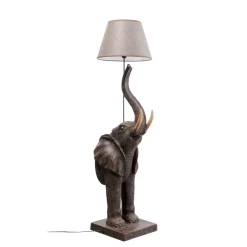 KARE Animal Elephant -lattiavalaisin, ruskea, luonnonpellava, 154 cm