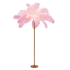 KARE Feather Palm -lattiavalaisin sulilla, pinkki