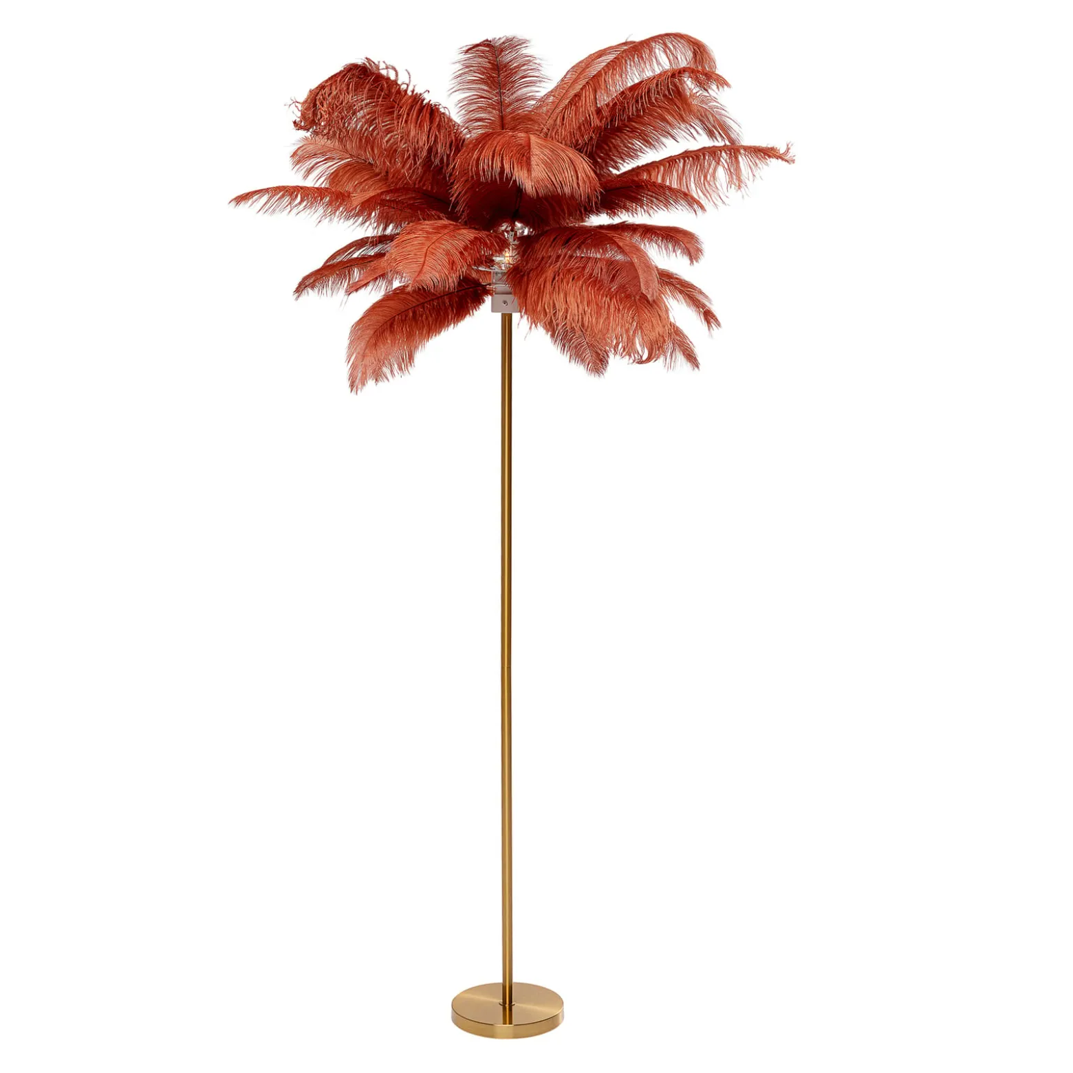KARE Feather Palm -lattiavalaisin sulilla, ruoste