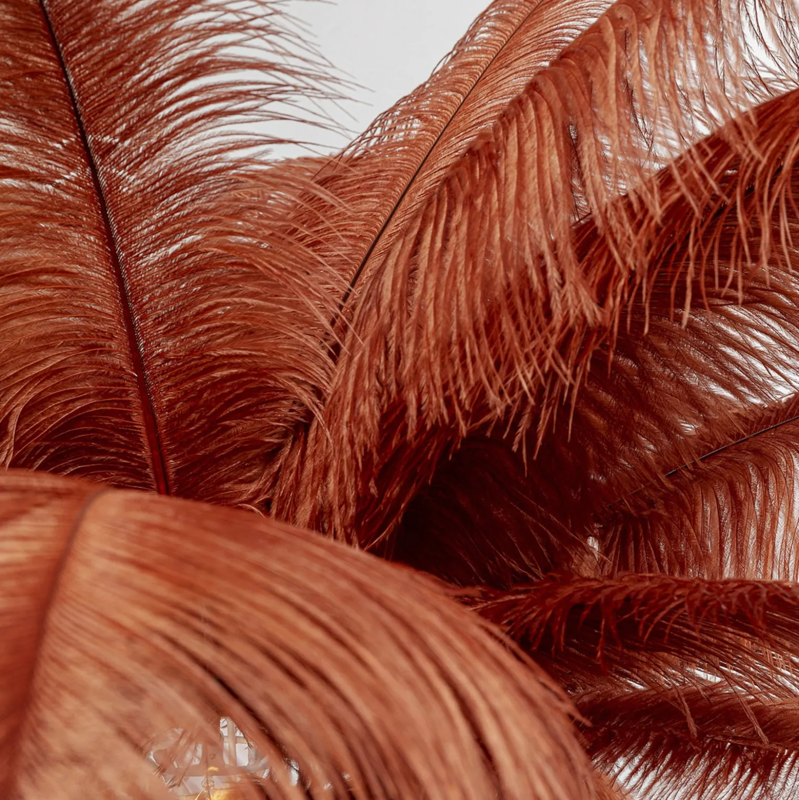KARE Feather Palm -lattiavalaisin sulilla, ruoste