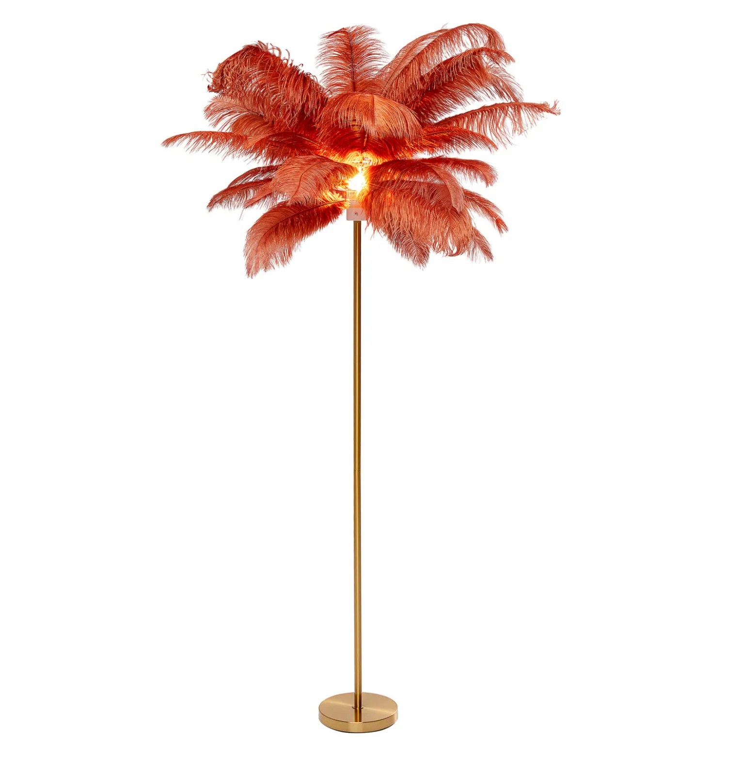 KARE Feather Palm -lattiavalaisin sulilla, ruoste