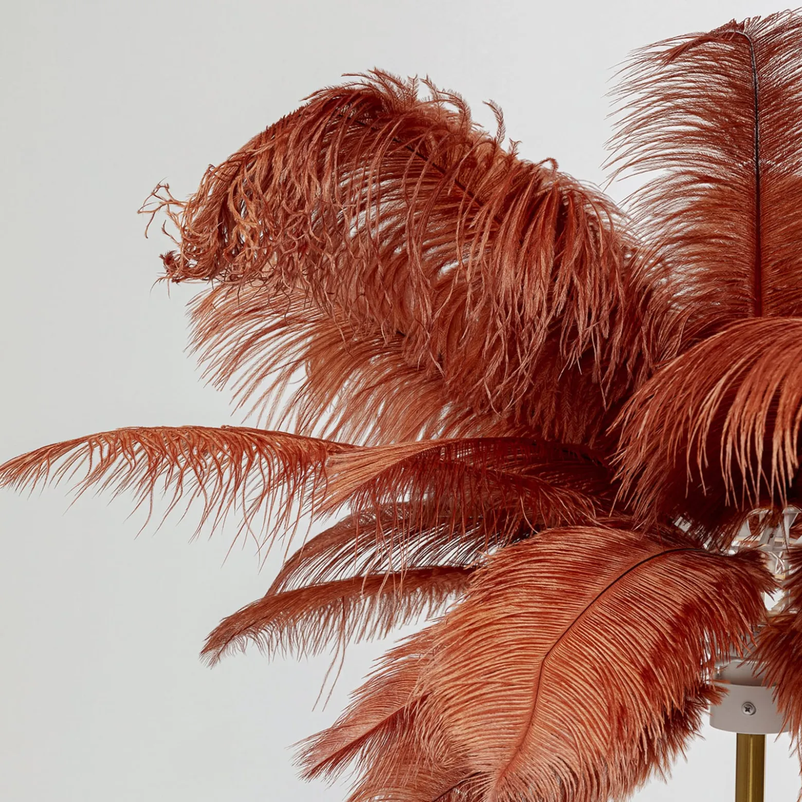 KARE Feather Palm -lattiavalaisin sulilla, ruoste