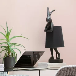 Kare pöytävalaisin Animal Rabbit, musta/kultainen, 68 cm, E14