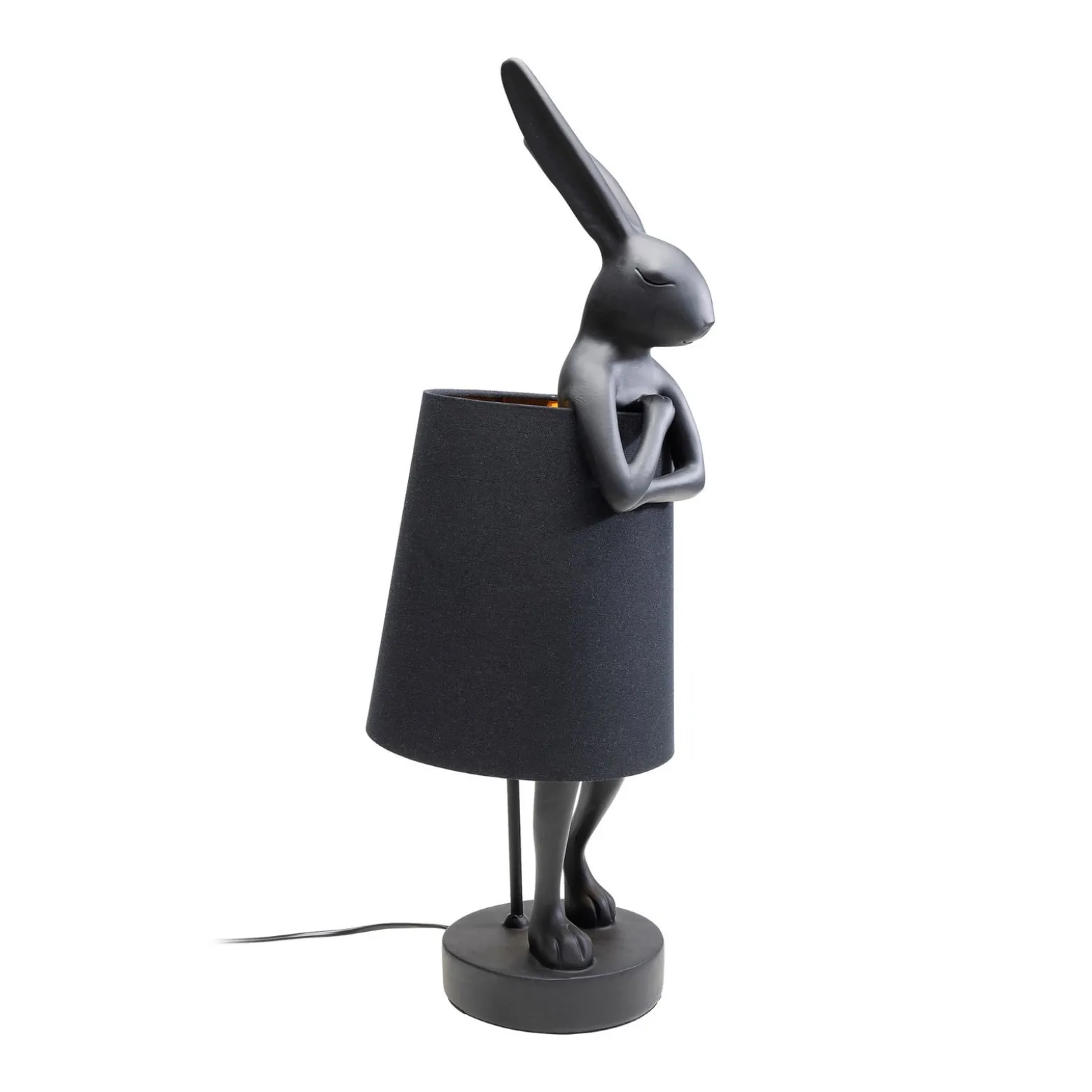 Kare pöytävalaisin Animal Rabbit, musta/kultainen, 68 cm, E14