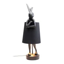 Kare pöytävalaisin Animal Rabbit, musta/kultainen, 68 cm, E14