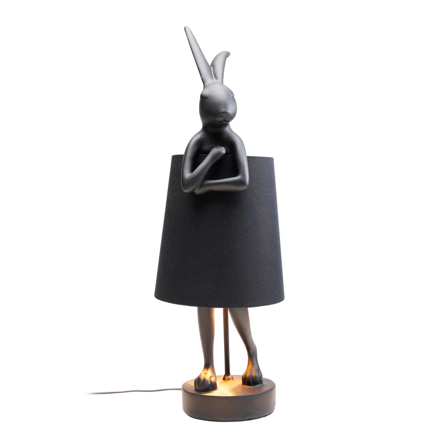 Kare pöytävalaisin Animal Rabbit, musta/kultainen, 68 cm, E14