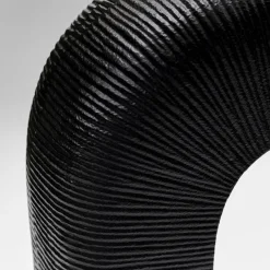 KARE Tube pöytävalaisin, musta/valkoinen, pellavatekstiiliä, korkeus 79 cm