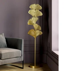 Kare Yuva-lattiavalaisin, kullanvärinen, metalli, 160 cm, E27