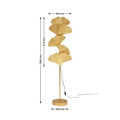 Kare Yuva-lattiavalaisin, kullanvärinen, metalli, 160 cm, E27