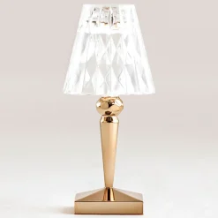 Kartell LED-akkukäyttöinen pöytälamppu Battery, 26 cm, kullanvärinen, IP54