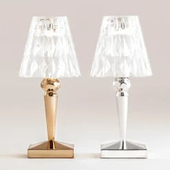 Kartell LED-akkukäyttöinen pöytälamppu Battery, 26 cm, kullanvärinen, IP54