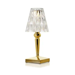 Kartell LED-akkukäyttöinen pöytälamppu Battery, 26 cm, kullanvärinen, IP54