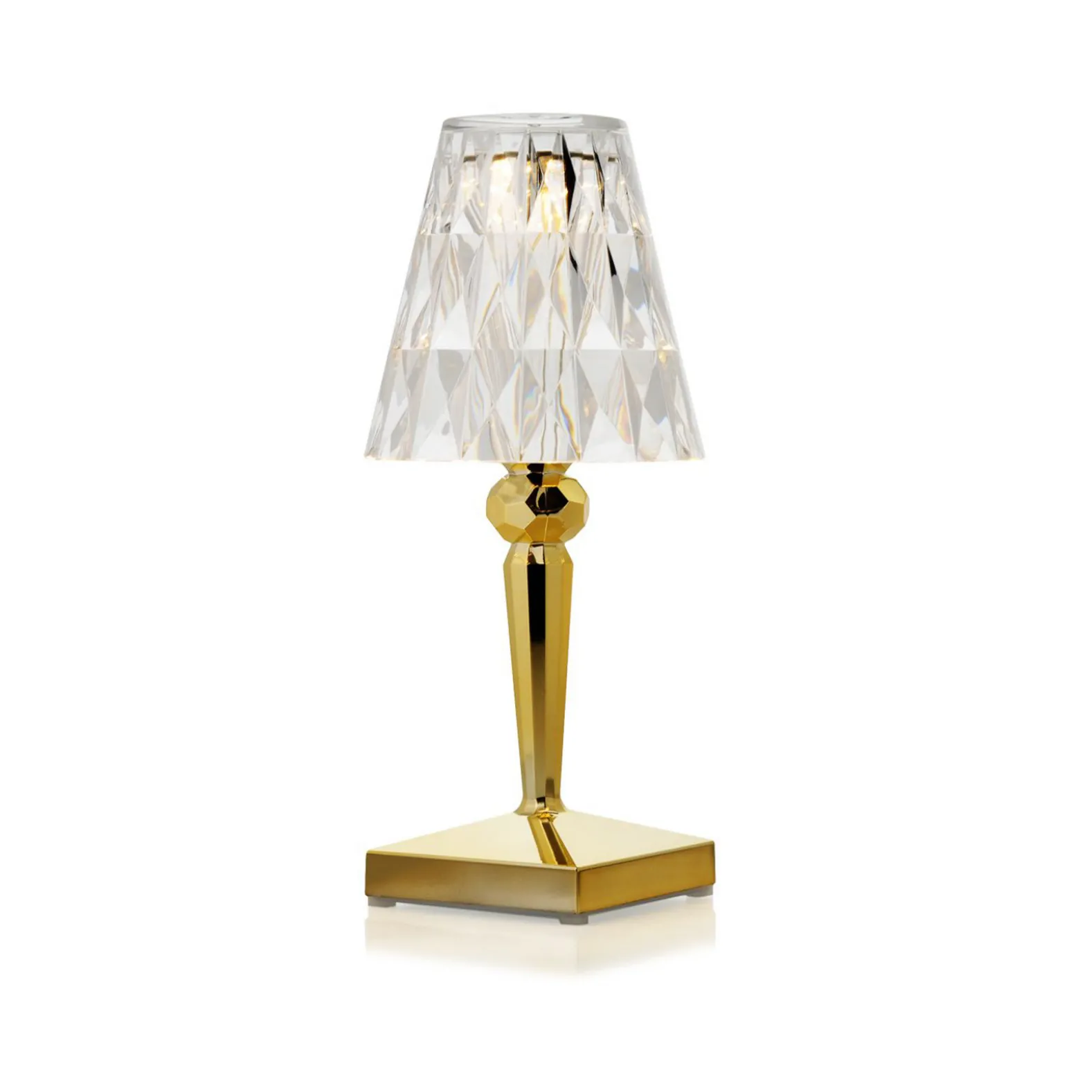 Kartell LED-akkukäyttöinen pöytälamppu Battery, 26 cm, kullanvärinen, IP54