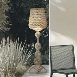Kartell LED-lattiavalaisin ulos Kabuki, kyyhkynharmaa, IP44, himmennettävä