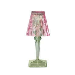 Kartell LED-paristopöytävalaisin Paristo, 30 cm, vaaleanpunainen/vihreä, IP54