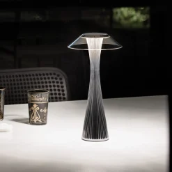 Kartell Space -design-LED-pöytälamppu, titaani