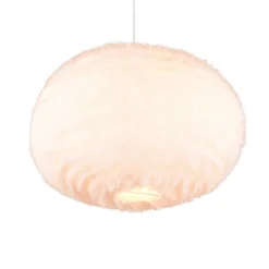 Karvapeitteinen riippuvalaisin, Ø 50 cm, hiekanvärinen, synteettistä