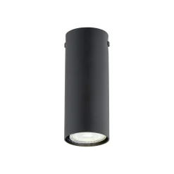 Kattokohdevalo Tecno 1S, teräs, GU10, korkeus 15 cm, musta