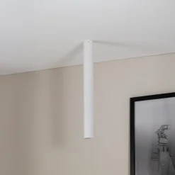 Kattokohdevalo Tecno 1XL, teräs, GU10, korkeus 60 cm, valkoinen