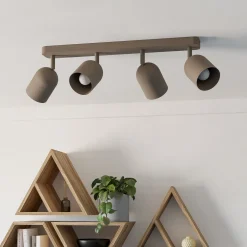 Kattokohdevalo Tilston, beige, pituus 58 cm, 4-lamppuinen, teräs