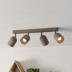 Kattokohdevalo Tilston, beige, pituus 58 cm, 4-lamppuinen, teräs