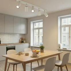 Kattokohdevalo Zoom, 5-lamppuinen, harmaa-beige, teräs, GU10