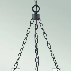 Kattokruunu Collier, 5-lamppuinen, musta, teräs, lasi, E27